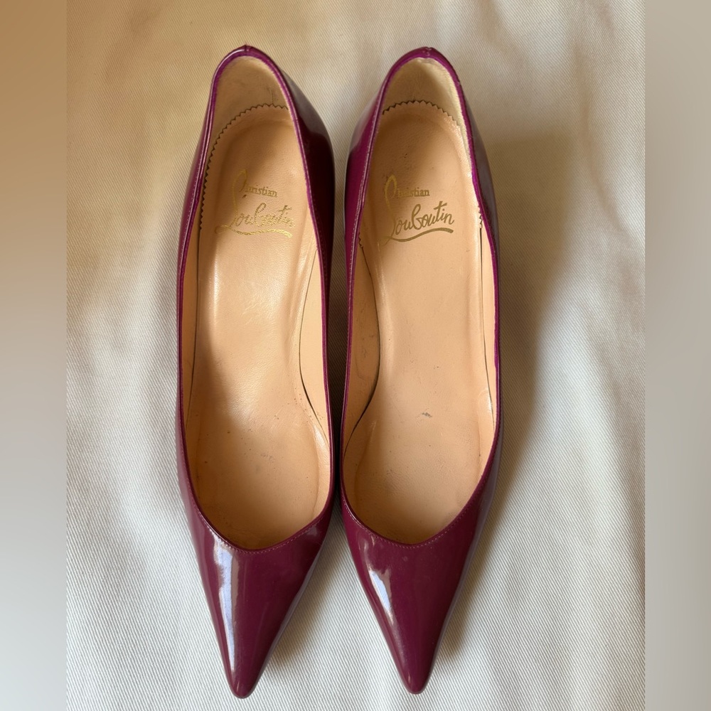 Christian Louboutin Patten Purple Leather Heels